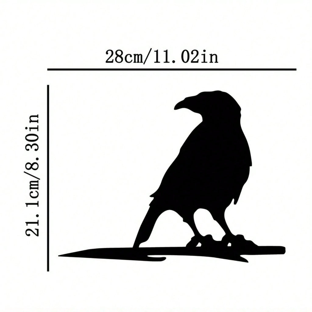 1-Piece bird-shaped wrought iron silhouette - garden garden decoration, outdoor wooden fence design decoration plug-in