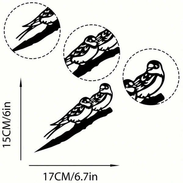 1-Piece bird-shaped wrought iron silhouette - garden garden decoration, outdoor wooden fence design decoration plug-in