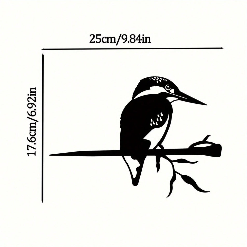 1-Piece bird-shaped wrought iron silhouette - garden garden decoration, outdoor wooden fence design decoration plug-in
