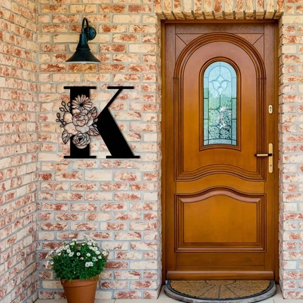 1 piece of flower letter metal plate, metal wall decoration, flower capital letter wall decoration, DIY room wall letters, background card