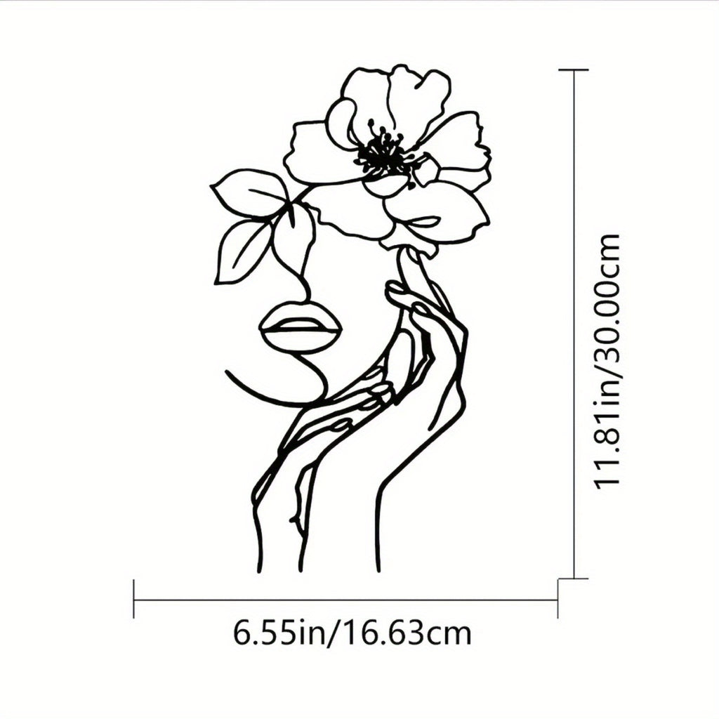 CIFbuy™ Exquisite Iron Elegant Geometric Line Leaf Wall Art - Minimalist Metal Hanging for Women's Room Decor, Brings Joyful Creativity as Female-Focused Ornament - Wall Sculptures.