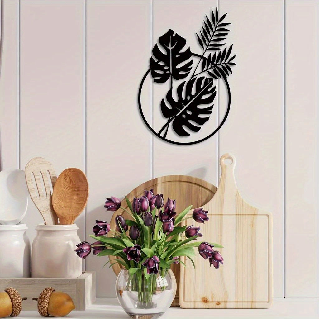 CIFbuy™ Trendy Palm Leaf Metal Wall Ornament - Modern Plant Silhouette Sculpture, Perfect for Housewarming Gifts & Restaurant Decor, Fashion-Forward Design Keeps Decor on Trend, Elegant Decorative Wall Sculptures.
