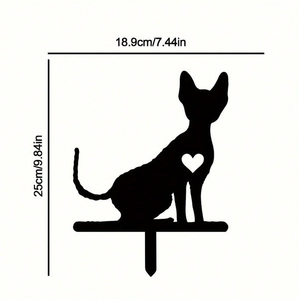 1-piece smart dog garden iron silhouette metal courtyard signboard, courtyard art garden outdoor decoration creative pet commemorative sticker, suitable for gardens, yards, garden decorations, holiday essentials, birthday decorations