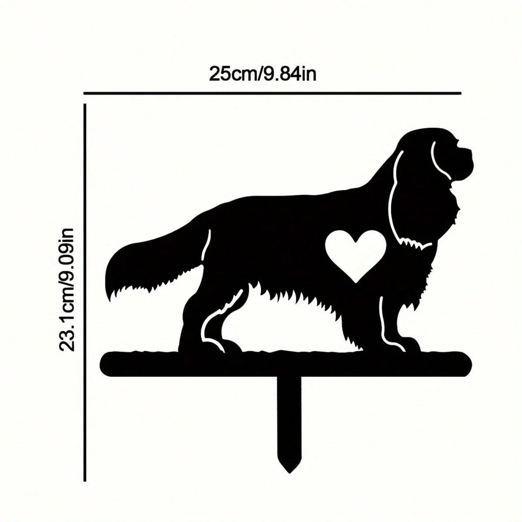 1-piece smart dog garden iron silhouette metal courtyard signboard, courtyard art garden outdoor decoration creative pet commemorative sticker, suitable for gardens, yards, garden decorations, holiday essentials, birthday decorations