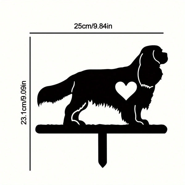 1-piece smart dog garden iron silhouette metal courtyard signboard, courtyard art garden outdoor decoration creative pet commemorative sticker, suitable for gardens, yards, garden decorations, holiday essentials, birthday decorations