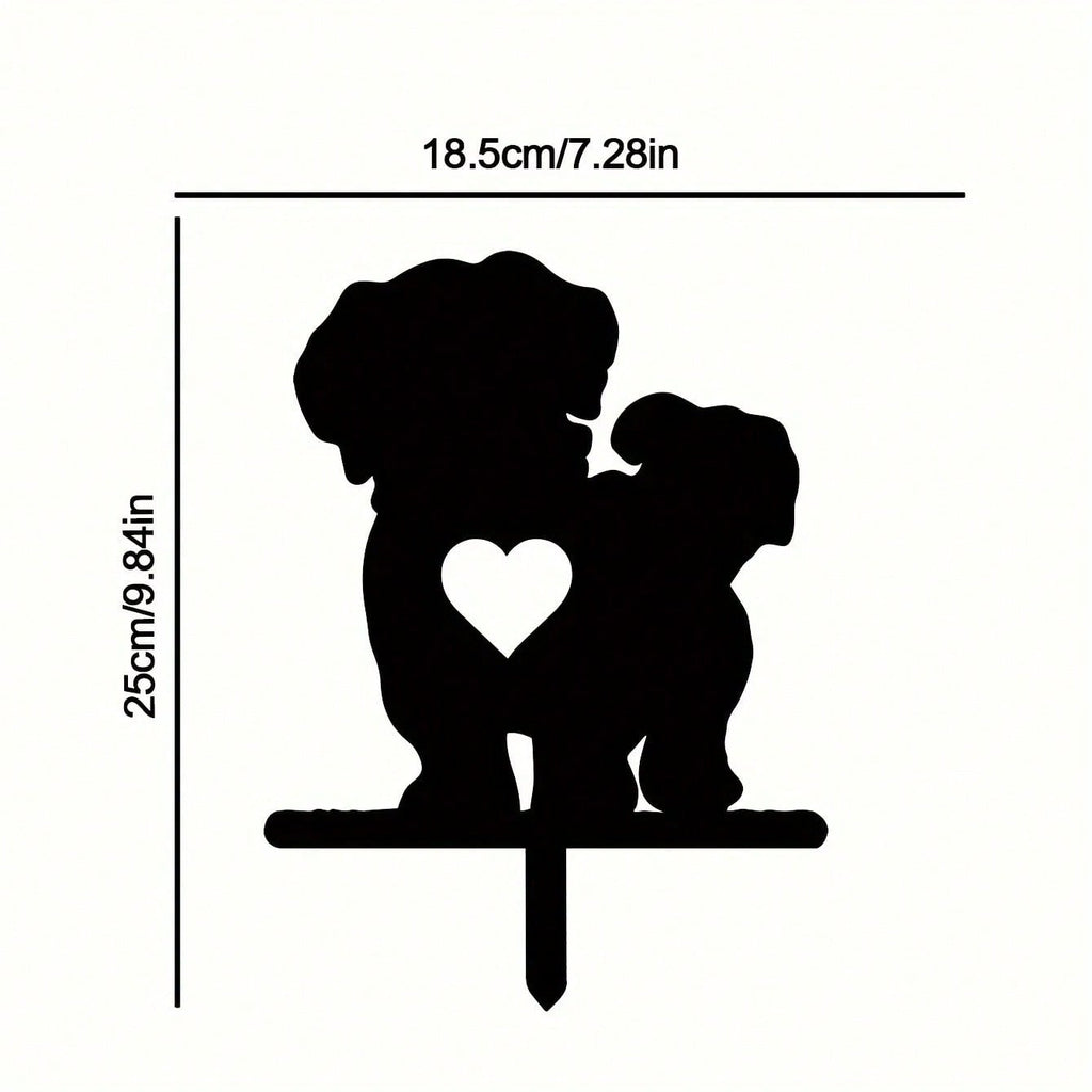 1-piece smart dog garden iron silhouette metal courtyard signboard, courtyard art garden outdoor decoration creative pet commemorative sticker, suitable for gardens, yards, garden decorations, holiday essentials, birthday decorations