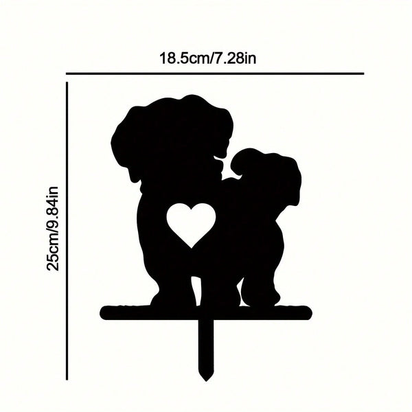 1-piece smart dog garden iron silhouette metal courtyard signboard, courtyard art garden outdoor decoration creative pet commemorative sticker, suitable for gardens, yards, garden decorations, holiday essentials, birthday decorations