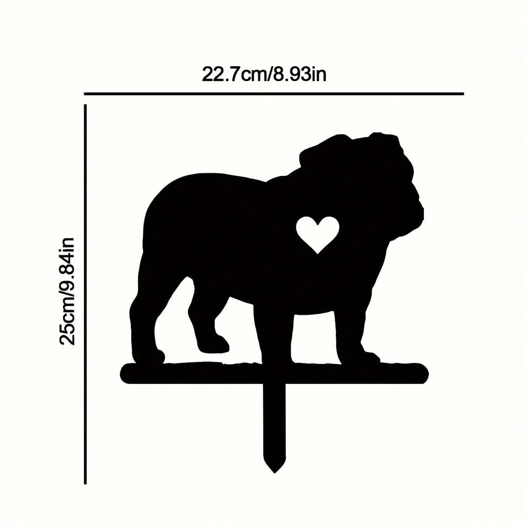 1-piece smart dog garden iron silhouette metal courtyard signboard, courtyard art garden outdoor decoration creative pet commemorative sticker, suitable for gardens, yards, garden decorations, holiday essentials, birthday decorations