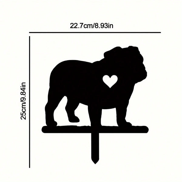 1-piece smart dog garden iron silhouette metal courtyard signboard, courtyard art garden outdoor decoration creative pet commemorative sticker, suitable for gardens, yards, garden decorations, holiday essentials, birthday decorations