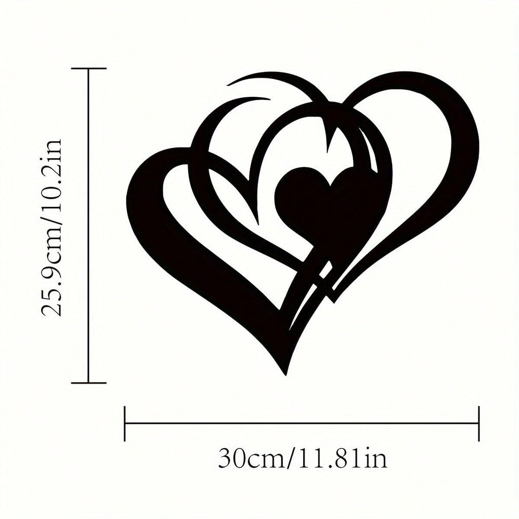 1 Piece Of Heart-Shaped Metal Wall Decoration Art Decoration, Unique Heart-Shaped Logo Metal Wall Decoration, Wall Mounted Geometric Decoration