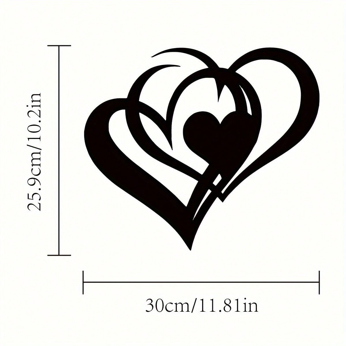 1 Piece Of Heart-Shaped Metal Wall Decoration Art Decoration, Unique Heart-Shaped Logo Metal Wall Decoration, Wall Mounted Geometric Decoration