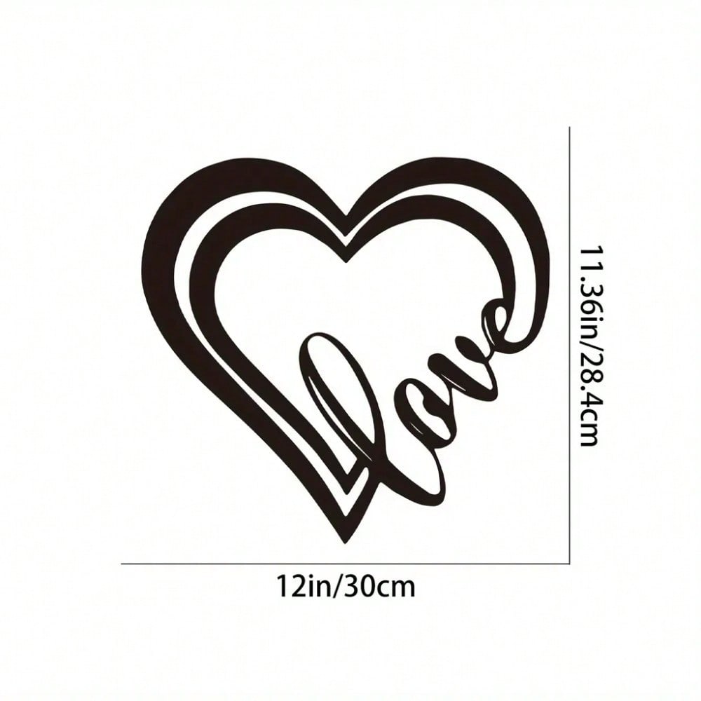 1 Piece Of Heart-Shaped Metal Wall Decoration Art Decoration, Unique Heart-Shaped Logo Metal Wall Decoration, Wall Mounted Geometric Decoration