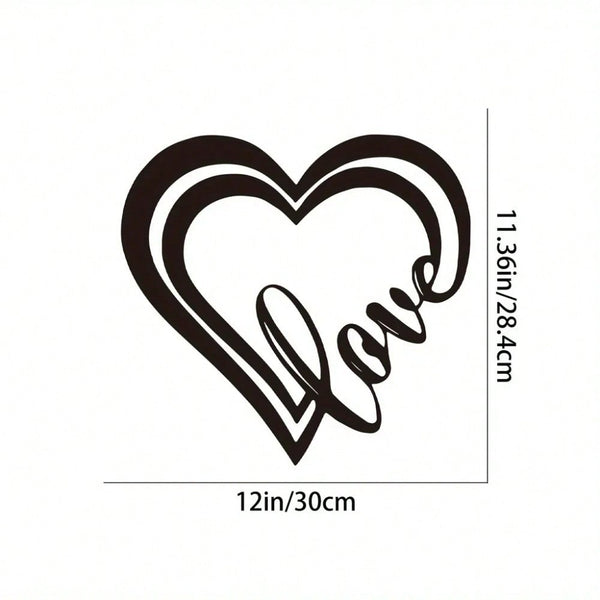 1 Piece Of Heart-Shaped Metal Wall Decoration Art Decoration, Unique Heart-Shaped Logo Metal Wall Decoration, Wall Mounted Geometric Decoration