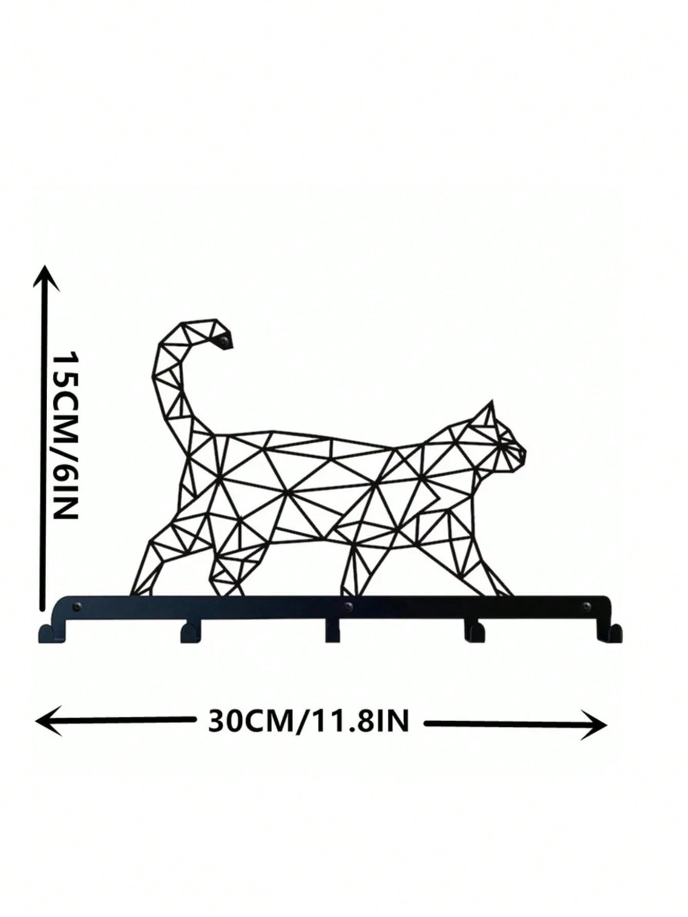 1pc Lovely Black Cat Wall-Mounted Keychain Hanger, Bedroom Metal Home Decoration Gift For Cat Lovers Secondary image