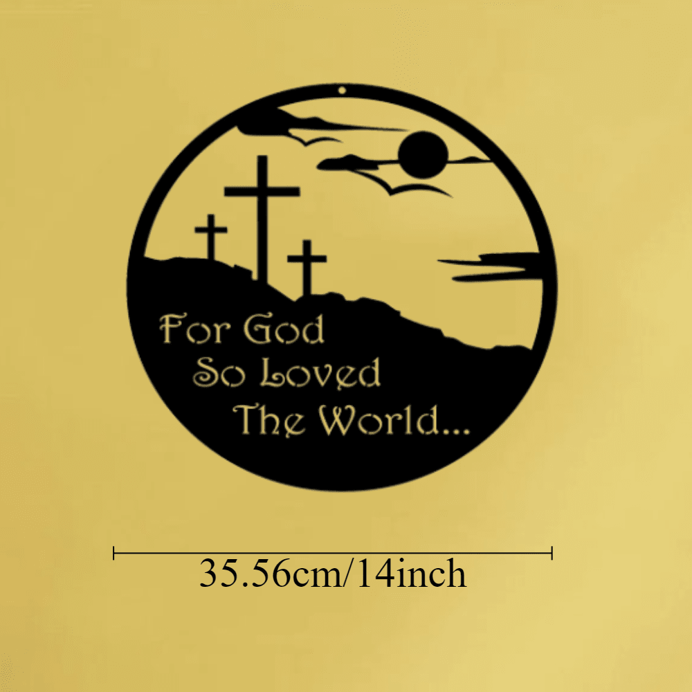 1pc Home Decor Prayer Metal Wall Artistry Piece. Faith Wall Decoration Item. Cross Interior Adornment Item. Suitable For Bedroom, Living Room, Office Wall Decoration. Easter Decoration Item. Suitable For Use In Churches, Prayer Rooms And Other Places, Add Secondary image