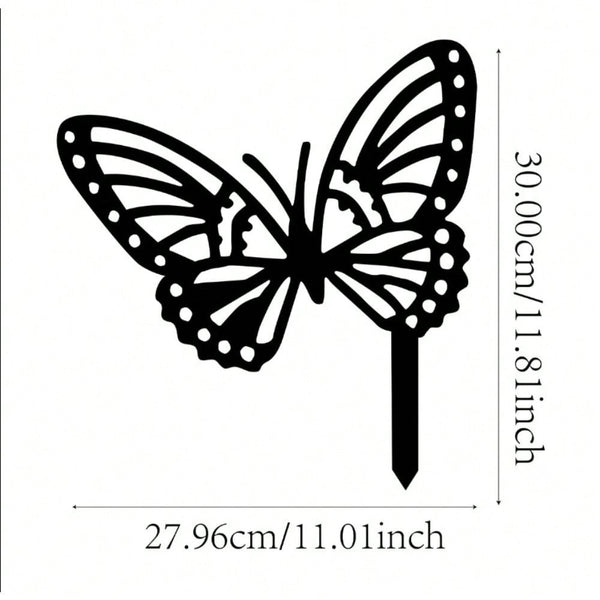 1 rust or black metal rabbit, butterfly and bird garden decoration card. Outdoor decorative animal silhouette card. Suitable for nature theme parks, garden restaurants and other places to add a natural artistic atmosphere to the space.
