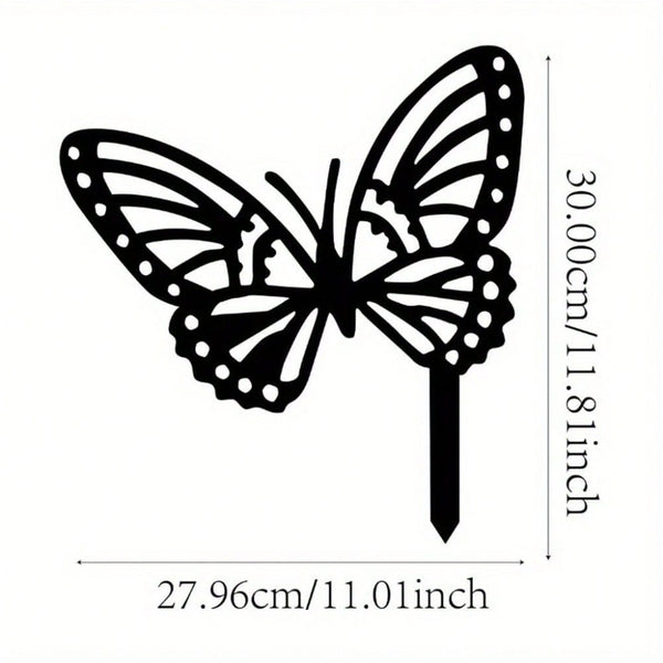 1 rust or black metal rabbit, butterfly and bird garden decoration card. Outdoor decorative animal silhouette card. Suitable for nature theme parks, garden restaurants and other places to add a natural artistic atmosphere to the space.