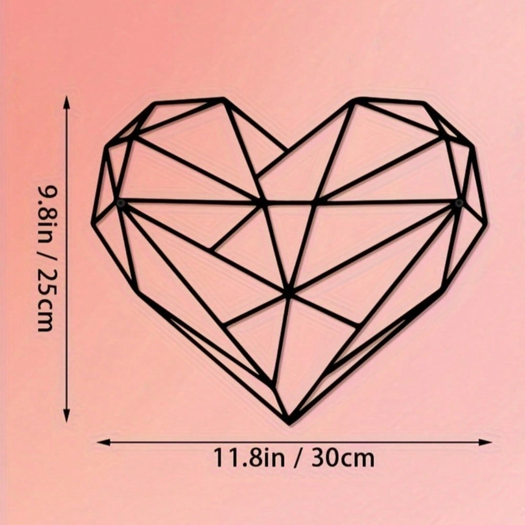 1 piece. Unique wire heart-shaped wall decoration. Contains two sides. Ideal gift for birthdays, Christmas and home decor. Also suitable for anniversaries and Valentine's Day. Birthday