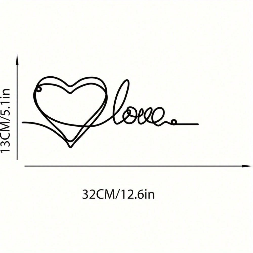 1 piece. Unique wire heart-shaped wall decoration. Contains two sides. Ideal gift for birthdays, Christmas and home decor. Also suitable for anniversaries and Valentine's Day. Birthday
