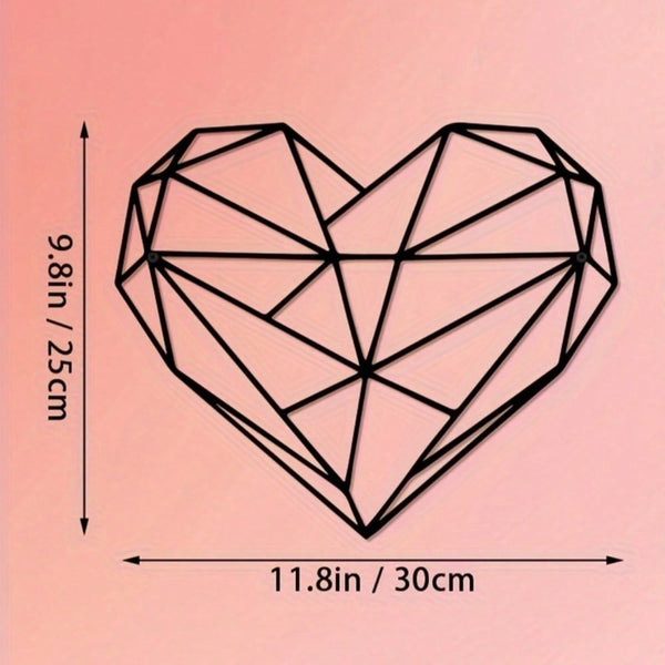 1 piece. Unique wire heart-shaped wall decoration. Contains two sides. Ideal gift for birthdays, Christmas and home decor. Also suitable for anniversaries and Valentine's Day. Birthday