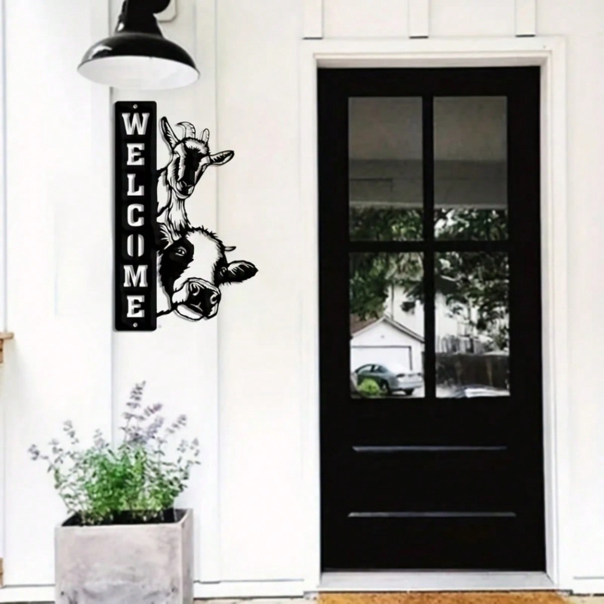 1 piece. Metal decoration welcome sign. Front porch decoration. Porch metal sign. Metal house number. Home art. Also suitable for B & Bs and inns. Best birthday gift