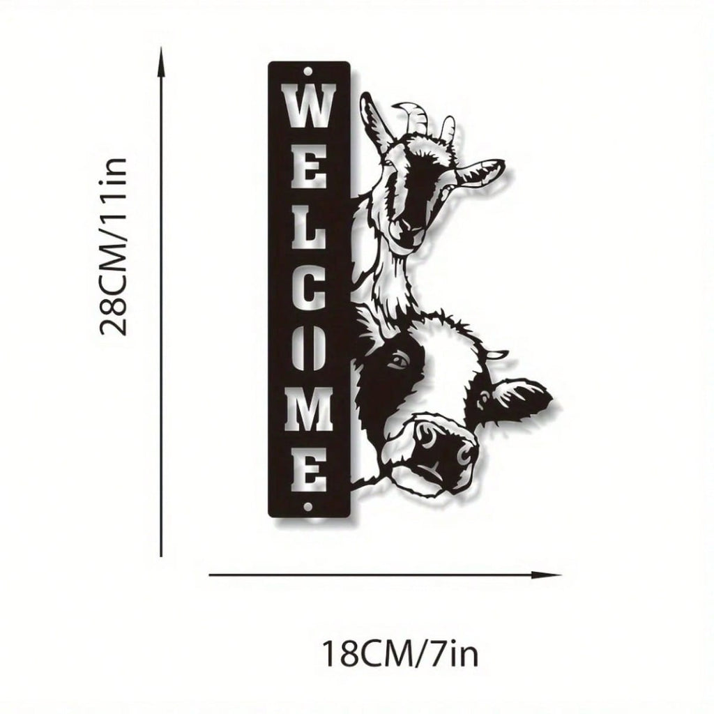 1 piece. Metal decoration welcome sign. Front porch decoration. Porch metal sign. Metal house number. Home art. Also suitable for B & Bs and inns. Best birthday gift