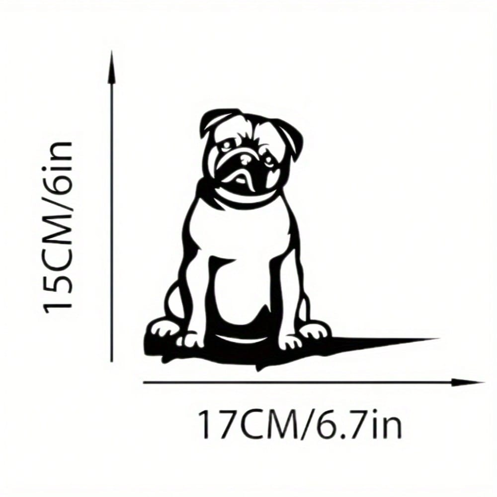 1 piece of attractive black or rust brown metal pug silhouette decoration for outdoor garden decoration.