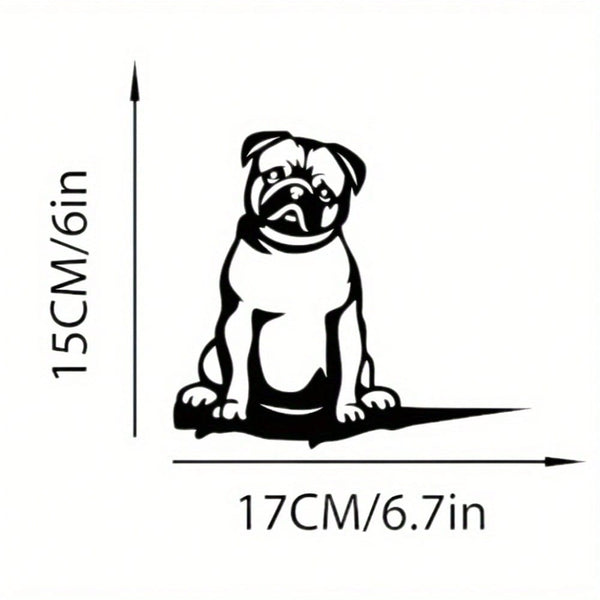 1 piece of attractive black or rust brown metal pug silhouette decoration for outdoor garden decoration.