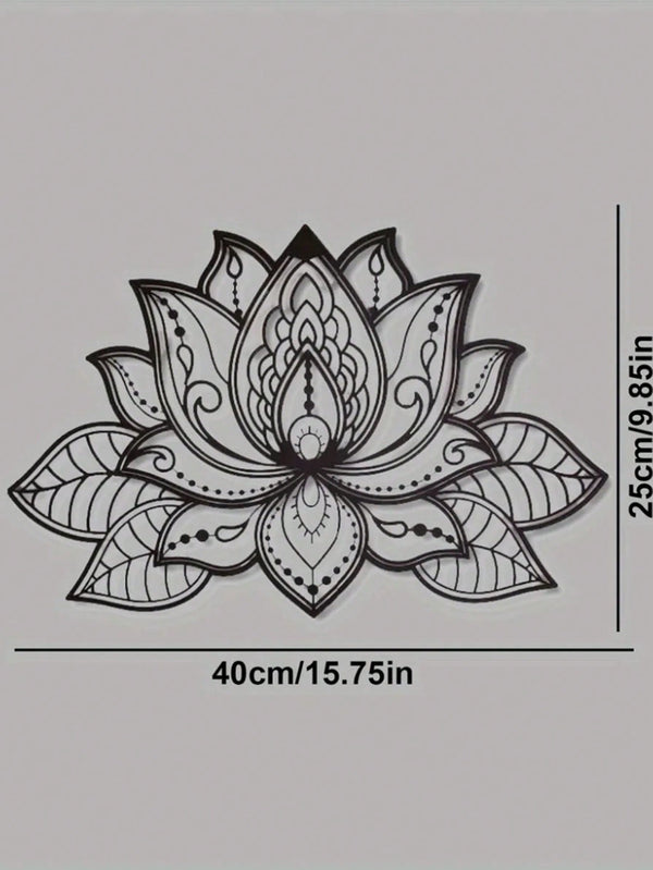 A mandala metal wall hanging, a fine black lotus mandala wall decoration, a women's artwork, suitable for homes, living rooms, courtyard or garden decorations, balconies, decorative sculptures, home decorations, room decorations