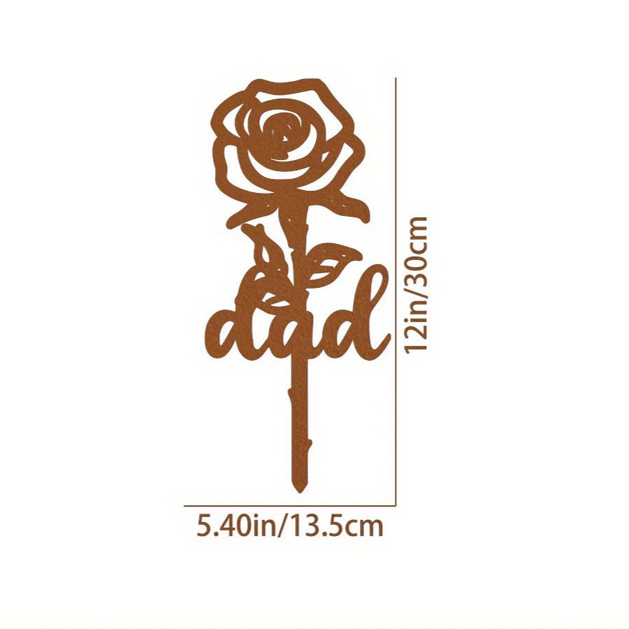 CIFbuy™ Stunning 1pc Exquisite Rose Shaped Memorial Stake - Great Grave Decoration & Graveyard Tombstone Plaque Stake Marker, Waterproof Sympathy Garden Stake Design Is Both Practical and Touching, Unique Outdoor Wall Art Feature, Tender Decor Accent - Co