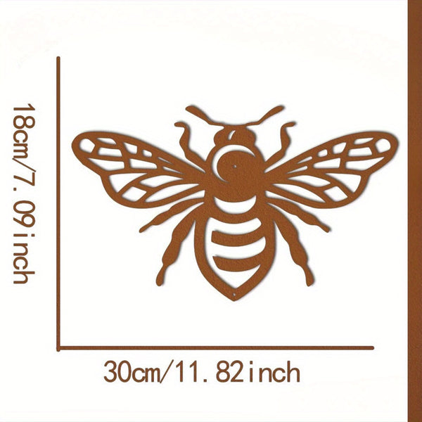 CIFbuy™ Rustic Metal Bee & Bird Wall Decor Set - Handcrafted Iron Wall Art for Porch & Garden, Delicate Beehive Sculpture with Branch-Mounted Bird Figurine, Weather-Resistant Outdoor Decoration, Collectible Figurines.