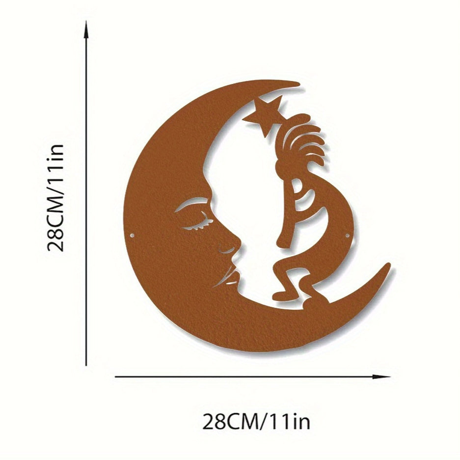 1 piece of rusty black metal cat wall decor, combines the moon metal logo with steel. The modern cat silhouette wall art sculpture is unique and charming. Full of artistic sense, adding a vivid atmosphere to the space, a great choice for home decorat