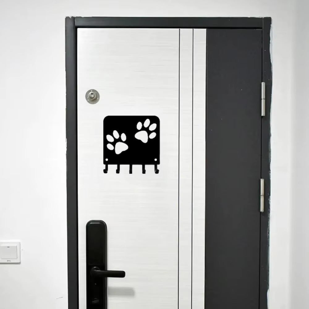 【定制】1pc key hook rack crafted from black metal. Featuring metal sandblasting and iron - art, it doubles as a coat hanger. Combining bathroom - accessory and home - decor functions, it brings home amusement and practicality.