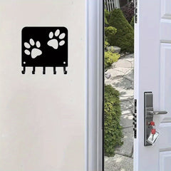 【定制】1pc key hook rack crafted from black metal. Featuring metal sandblasting and iron - art, it doubles as a coat hanger. Combining bathroom - accessory and home - decor functions, it brings home amusement and practicality.