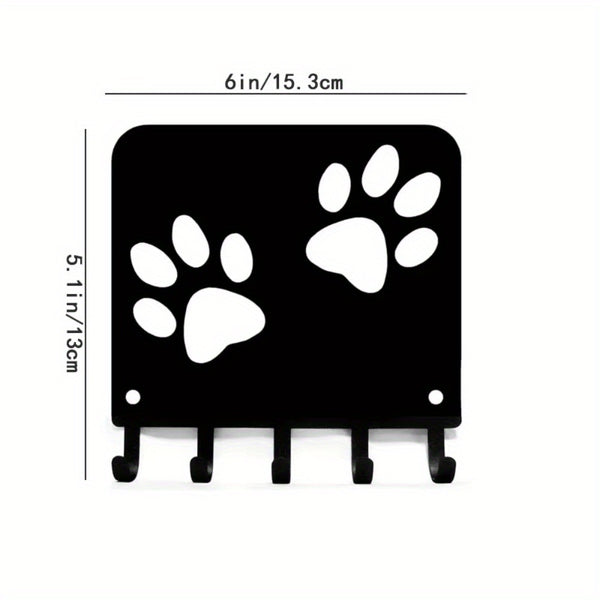 【定制】1pc key hook rack crafted from black metal. Featuring metal sandblasting and iron - art, it doubles as a coat hanger. Combining bathroom - accessory and home - decor functions, it brings home amusement and practicality.