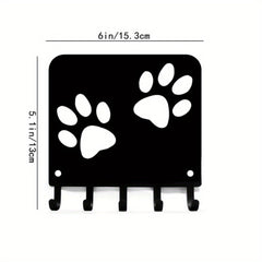 【定制】1pc key hook rack crafted from black metal. Featuring metal sandblasting and iron - art, it doubles as a coat hanger. Combining bathroom - accessory and home - decor functions, it brings home amusement and practicality.