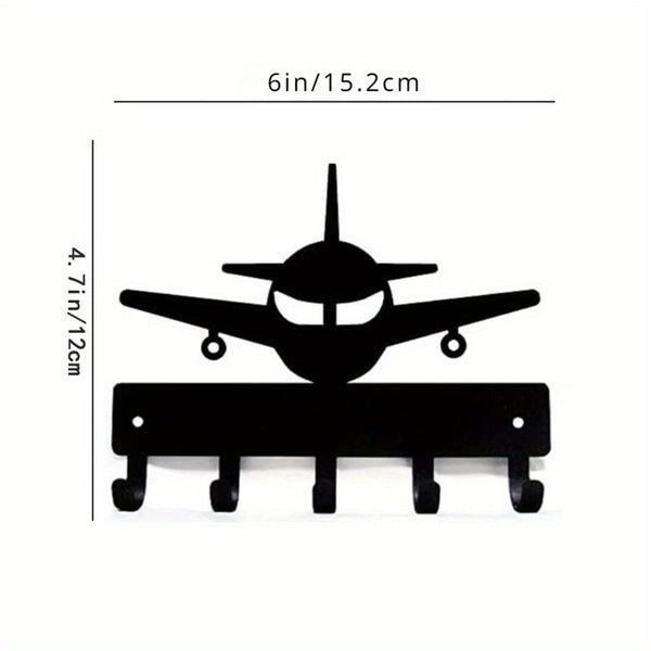 【定制】1pc key hook rack crafted from black metal. Featuring metal sandblasting and iron - art, it doubles as a coat hanger. Combining bathroom - accessory and home - decor functions, it brings home amusement and practicality.