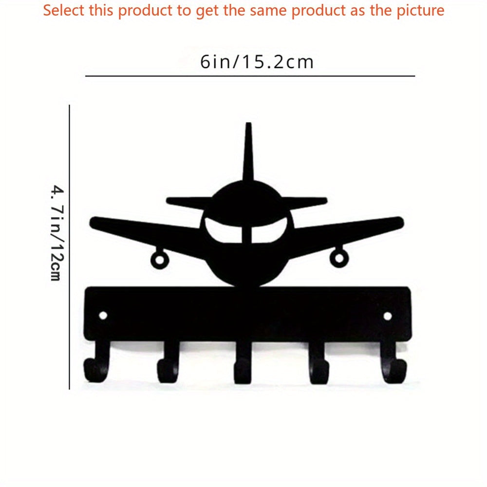 【定制】1pc key hook rack crafted from black metal. Featuring metal sandblasting and iron - art, it doubles as a coat hanger. Combining bathroom - accessory and home - decor functions, it brings home amusement and practicality.