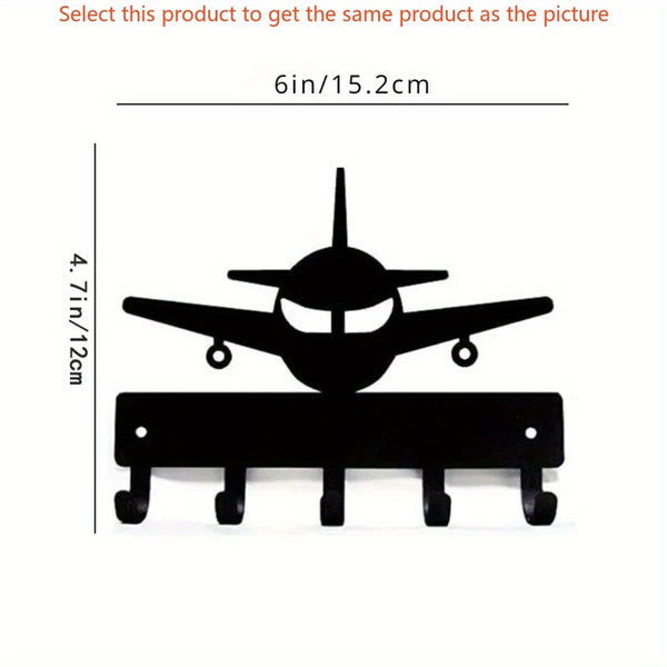 【定制】1pc key hook rack crafted from black metal. Featuring metal sandblasting and iron - art, it doubles as a coat hanger. Combining bathroom - accessory and home - decor functions, it brings home amusement and practicality.