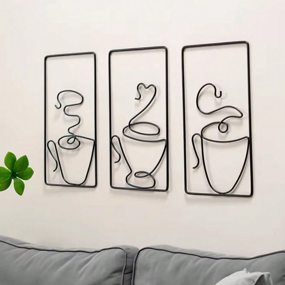 Living room wall decoration painting, dining room background wall, wrought iron painting, hanging painting