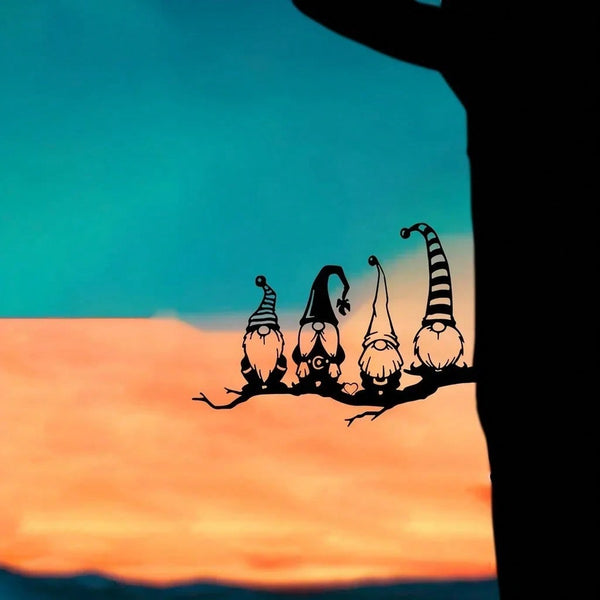 1 piece of Santa branch steel silhouette metal wall decoration, suitable for home garden patio outdoor statue insert decoration, is the perfect choice for birthday, housewarming gifts.