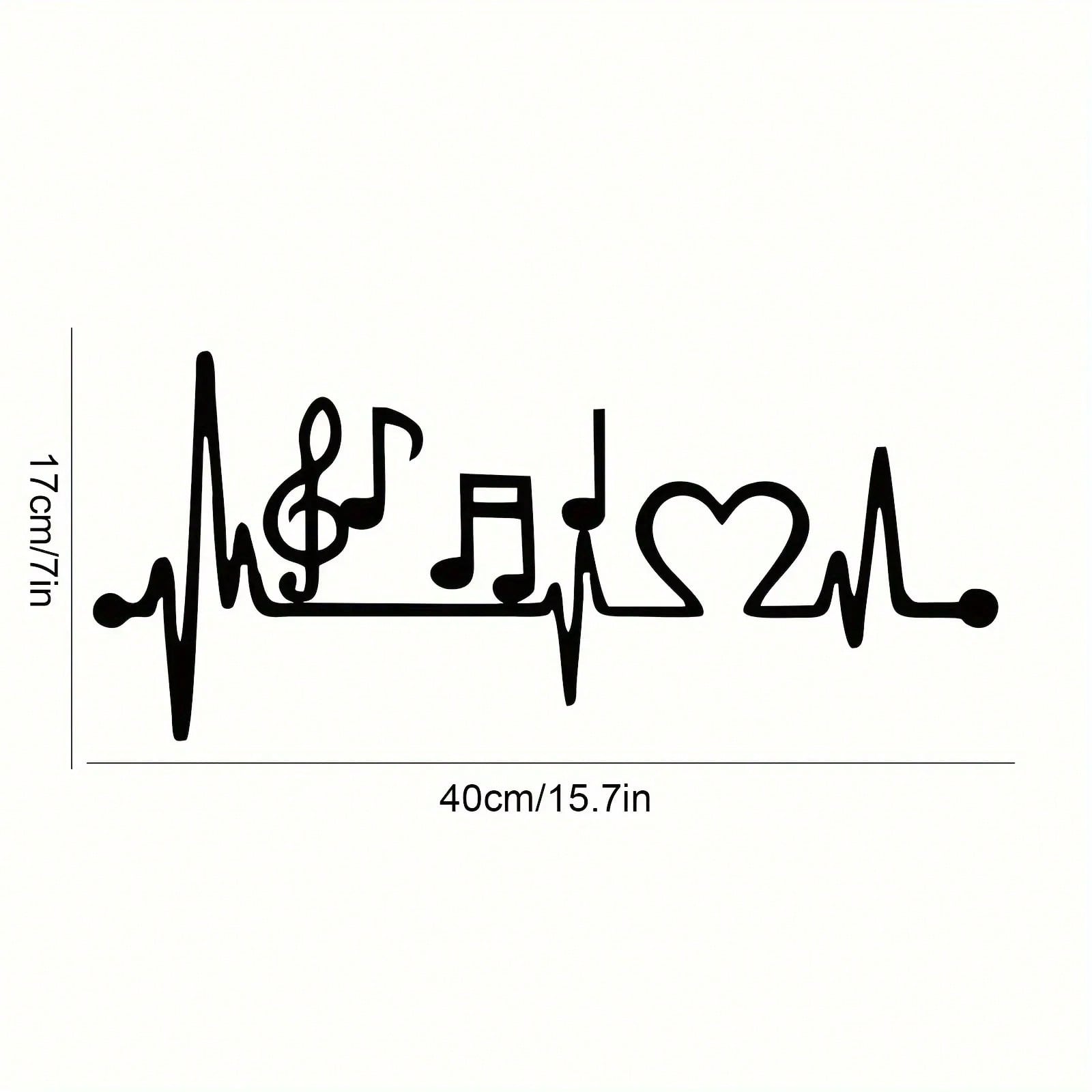 1 piece of metal music symbol logo music decoration living room decoration wrought iron decoration home decoration wall sticker, female artwork, suitable for home, living room, yard or garden decoration, balcony, decorative sculpture Secondary image