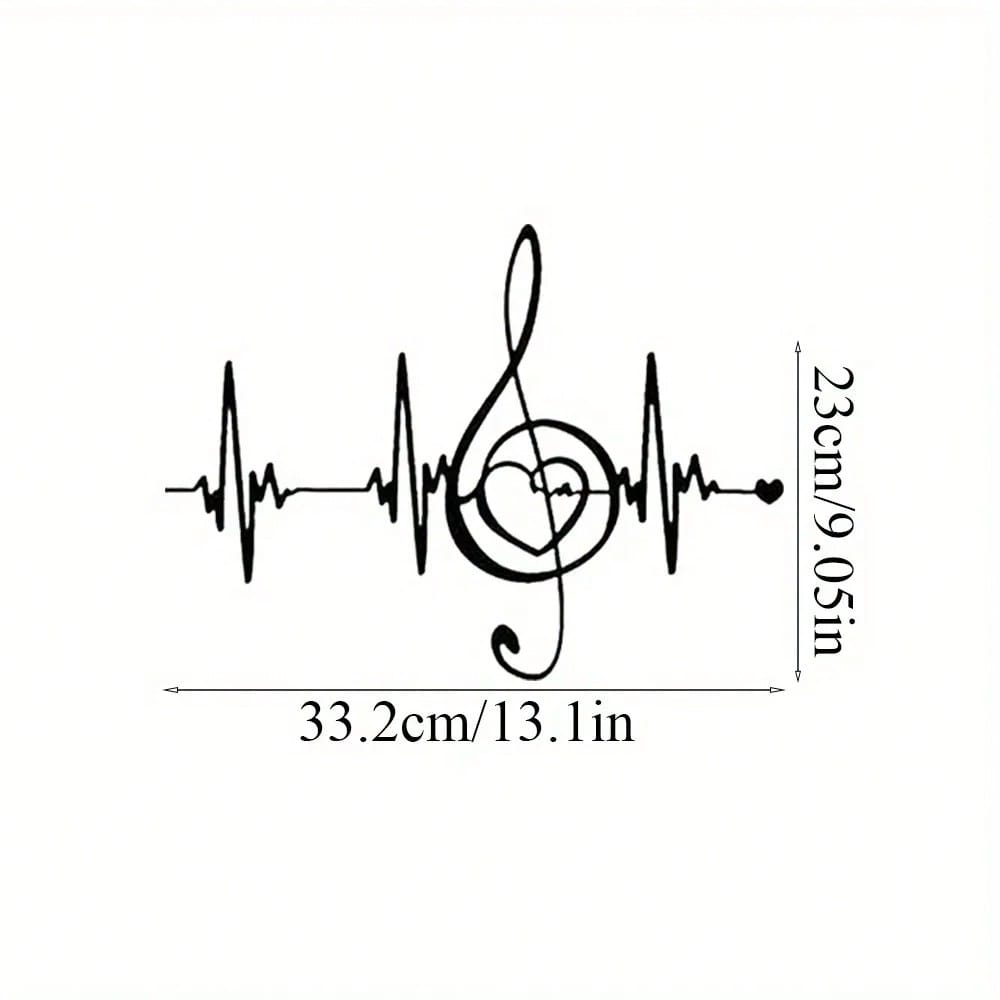 1 piece of metal music symbol logo music decoration living room decoration wrought iron decoration home decoration wall sticker, female artwork, suitable for home, living room, yard or garden decoration, balcony, decorative sculpture Secondary image