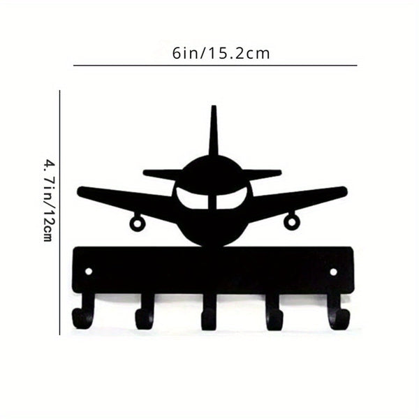 CIFbuy™ 1pc Black Tone Metal Iron Key Hook Device - Metal Sandblasted & Iron-like Feature, Versatile as Clothes Hanger, Sturdy Wall-mounted Item, Enhances Home Value, Multi-functional Utility Decor for Keys & Garments - Collectible Figurines.