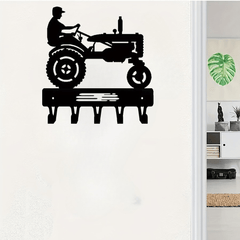 CIFbuy™ 1pc Black Tone Metal Iron Key Hook Device - Metal Sandblasted & Iron-like Feature, Versatile as Clothes Hanger, Sturdy Wall-mounted Item, Enhances Home Value, Multi-functional Utility Decor for Keys & Garments - Collectible Figurines.