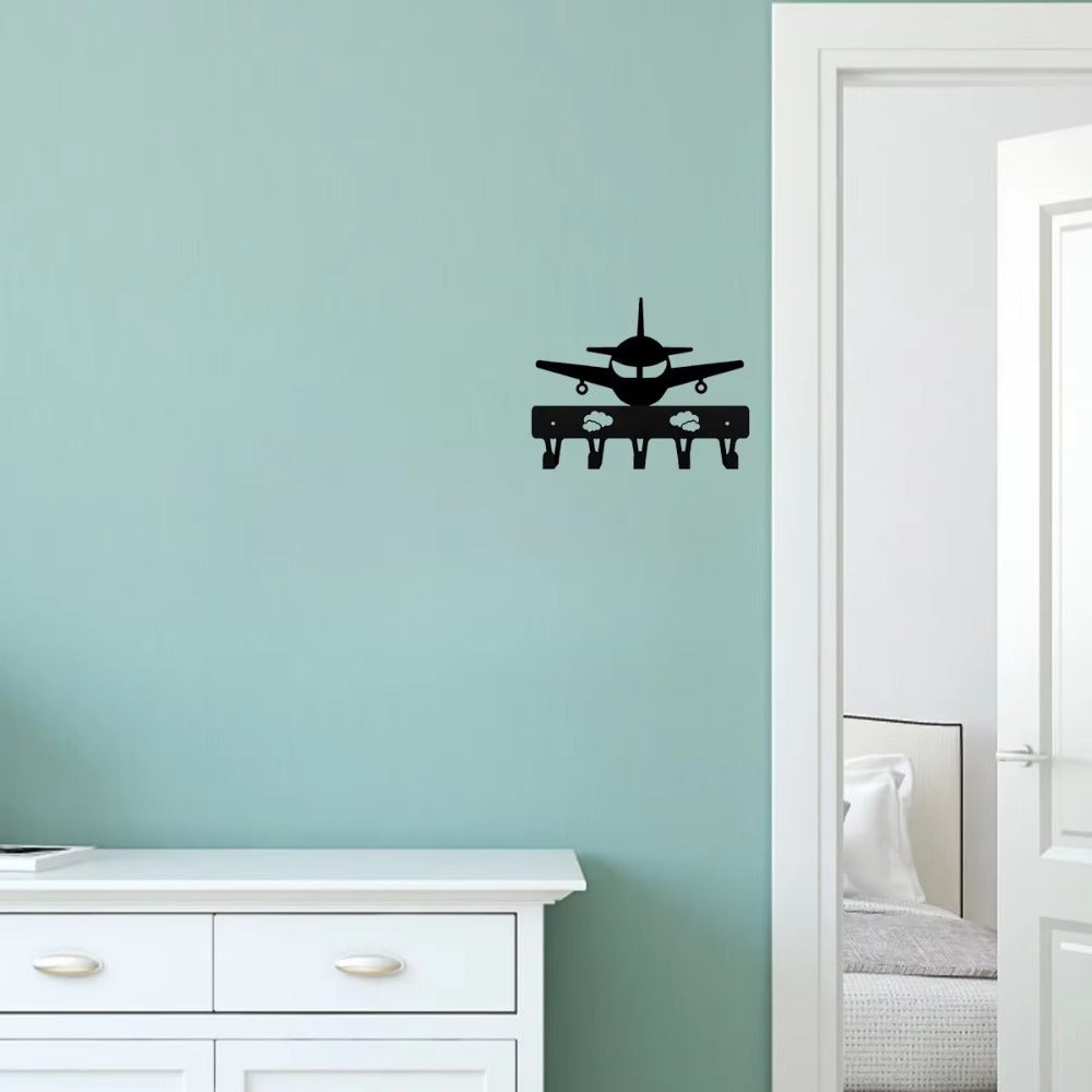 CIFbuy™ Metal Airplane Wall Hook - 1pc Iron Aviation-Themed Keychain Hanger for Home Decor, Functional Art Piece Blending Flight Aesthetics with Storage Utility, Collectible Figurines.