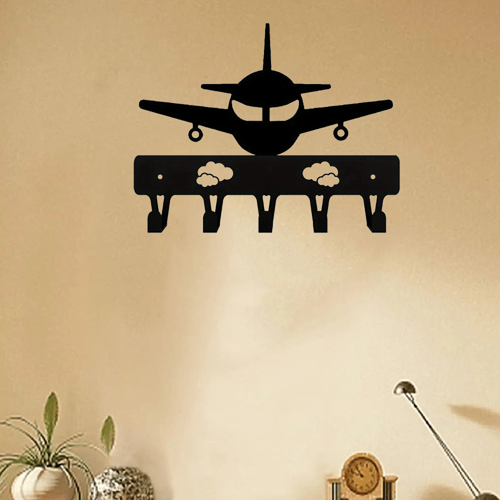 CIFbuy™ Metal Airplane Wall Hook - 1pc Iron Aviation-Themed Keychain Hanger for Home Decor, Functional Art Piece Blending Flight Aesthetics with Storage Utility, Collectible Figurines.