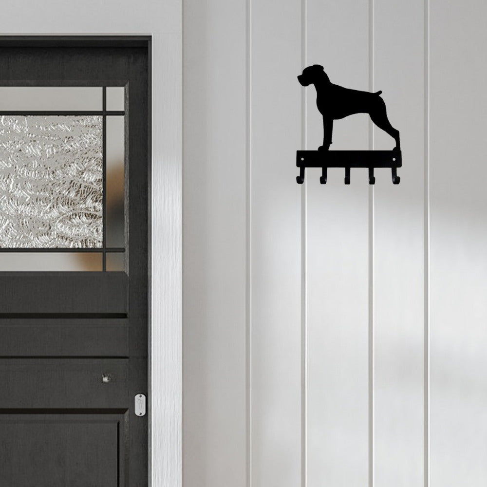 CIFbuy™ Heavy Duty Wrought Iron Key Holder - Black Metal Wall Mount Hanger with Sandblasted Texture, Space-Saving Organizer for Entryway & Bedroom, Rustic Farmhouse Decor, Collectible Figurines.