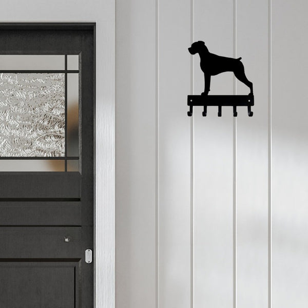 CIFbuy™ Heavy Duty Wrought Iron Key Holder - Black Metal Wall Mount Hanger with Sandblasted Texture, Space-Saving Organizer for Entryway & Bedroom, Rustic Farmhouse Decor, Collectible Figurines.