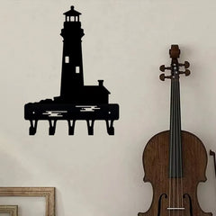 CIFbuy™ Black Wrought Iron Key Hook Wall Hanger - Sandblasted Metal Organizer with Versatile Storage Function, Durable Home Decor for Keys & Accessories, Rustic Industrial Style, Collectible Figurines.